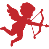 Romantic Cupid Silhouette Design