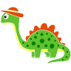 Dino mignon avec chapeau
