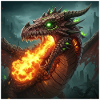 Dragon fire in fantasy style