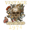 1974 Butterflies Flowers And Skull