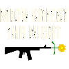 Protest pressure with weapon and flower