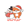 Fox Winter is warmer together Snowman