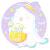Whimsical Halloween Ghost with Candy Basket