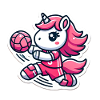 Einhorn Handball im Neonpink