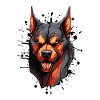 Doberman Head Dog