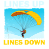 Crashing parachutist with banner
