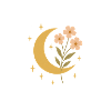 Moon and flowers illustration design