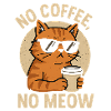 Coole Katze mit Sonnenbrille und Kaffeetasse
