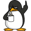 Pinguin Kaffee Kaffeeliebhaber Büro Mittelfinger