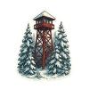 Watch Tower Art - Snowy Pines Serenity