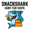 Cute shark with chips