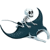 Skeleton on manta ray