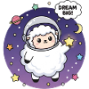 Cute Sheep Astronaut with Dream Cult