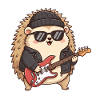 Cool hedgehog with guitar dress