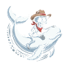 Skull Cowboy on Beluga Whale