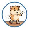 Cute hamster motif on roller skates