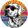 Labrador Sonnenbrille Retro Design