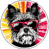 Dog with sunglasses neon design