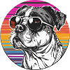 Stylish Bulldog with Sunglasses
