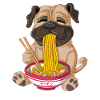 Cute Pug Eating Ramen Tee