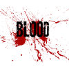 Blutiger Splatter Schriftzug