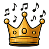 King's crown with musical elements