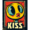 Cartoon chick with kissing mouth
