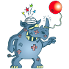 Rhinoceros and bilboquet