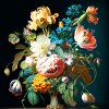 Bouquet d’art amalfitain baroque style flamand