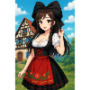 Alsatian girl in traditional Alsace costume
