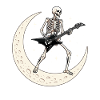 Skeleton Guitarist Spooky Rock Halloween