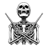 Skeleton Drummer Spooky Halloween Music Lover