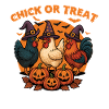 Küken oder Leckerli Gruseliges Halloween-Huhn
