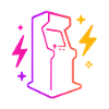 Retro Neon Arcade Game Outline
