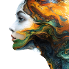Fluid Art Face Motif