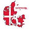 Carte du Danemark avec drapeau