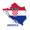 Croatia flag design on map