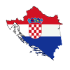 Croatian country outline with flag