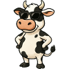 Cool Cow Caricature with Sunglasses
