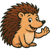 Cute Hedgehog with Happy Face
