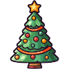 Festive Christmas Tree Cartoon Design