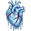 Blue neon heart with water effect