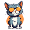 Casual cat illustration with sunglasses