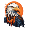 Bald eagle with orange accents