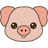 Cute Piglet Face Illustration