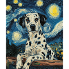 Chien Dalmatien Style Van Gogh Étoilé