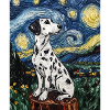 Chien Dalmatien Style Van Gogh Étoilé