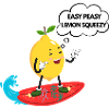 Humorous lemon surfer