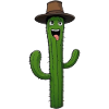 Cactus de dessin animé avec chapeau