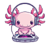 Cycle Artist: Cartoon Axolotl as DJ